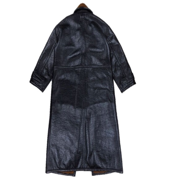 NEW Free People London Vegan Coat Black Sherpa 90s Y2k Grunge Boho Downtown Girl - Picture 8 of 12